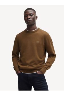 BOSS Brown Crew Neck Regular Knitwear Next Qatar