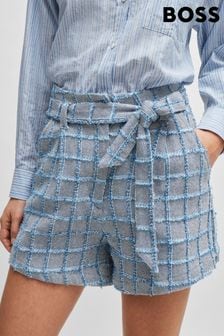 Boss Tweed Check Shorts In A Cotton Blend (E42152) | 1,068 LEI