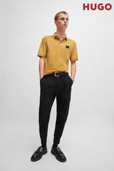 HUGO Gold Cotton Piqué  Logo Label Polo Shirt (E42154) | $170