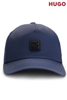 HUGO Blue Stacked-Logo Cap In Waterproof Twill (E42201) | $84