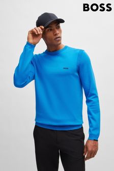 BOSS Blue Logo-Print Sweater In A Cotton Blend (E42277) | €171