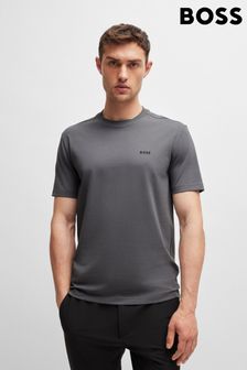 BOSS Grey Contrast Logo Stretch Cotton T-Shirt (E42320) | KRW96,100