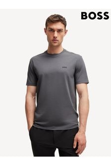 BOSS Grey Contrast Logo Stretch Cotton T-Shirt (E42320) | $77