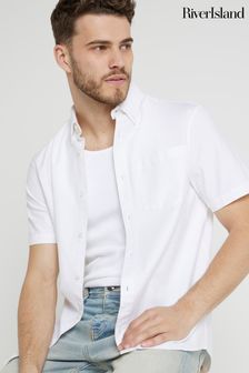 River Island White Short Sleeve Oxford Shirt (E43722) | €32