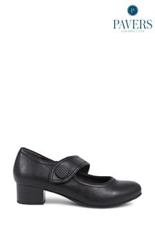 Pavers Black Block-Heeled Mary Janes Shoes (E44107) | SGD 77