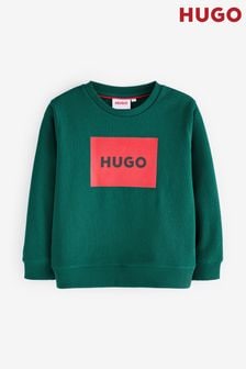 HUGO Green Logo Fleece Crew Neck Sweatshirt (E44194) | $129 - $146