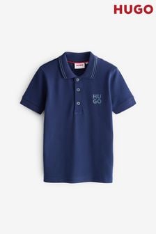 HUGO Blue Square Chest Logo Short Sleeve Polo Shirt (E44204) | HK$463 - HK$566