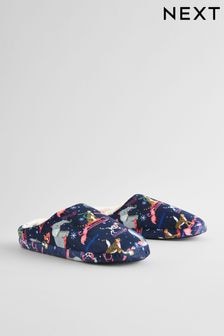 Navy Skiing Animals Slippers (E45106) | $21