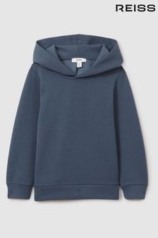 Dark Diesel Blue - Reiss Fabien Interlock Jersey Hoodie (E45151) | ‏321 ‏₪