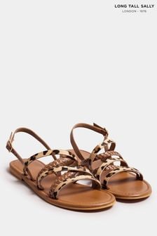 بني - Long Tall Sally Animal Strap Cross Over Sandals (E45612) | ‏236 ر.س‏