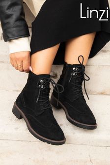 Lace up biker flat ankle boot outlet