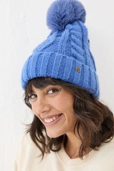 FatFace Blue Billie Cable Bobble Beanie (E46313) | $30