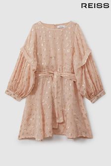 Reiss Allie Metallic Jacquard Print Puff Sleeve Dress (E47066) | 95 €