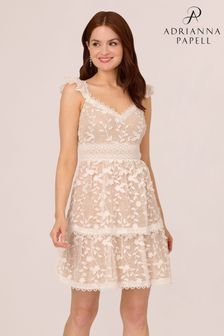 Adrianna papell embroidered tulle dress best sale