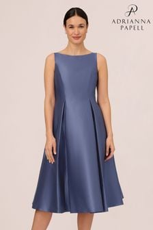 Adrianna Papell Blue Sleeveless Tea Length Dress (E47362) | €250