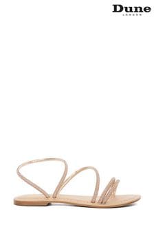 Dune London Cream Lessia Strappy Embellished Flat Sandals (E48515) | kr1 370