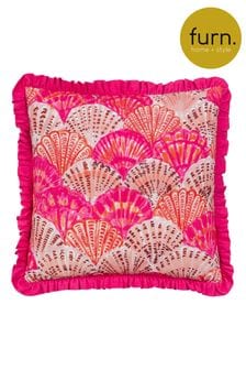 Furn Pink Clam Shells Frilled 100% Cotton Cushion (E48623) | LEI 131