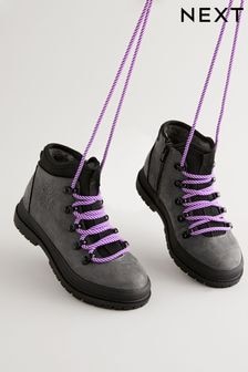 Grey Lace-Up Hiker Boots (E48868) | $58 - $70