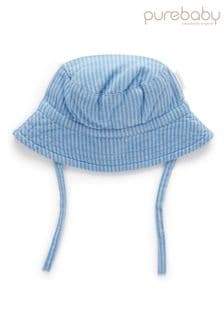 Purebaby Mid Blue Striped Bucket Hat (E48883) | HK$206