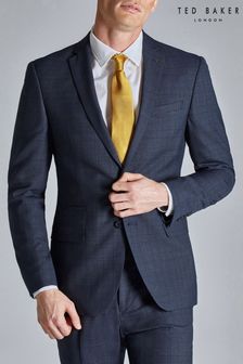 Ted baker tailored fit blue overcheck waistcoat discount