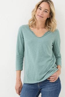 FatFace Blue Organic Cotton Porter T-Shirt (E50023) | $42