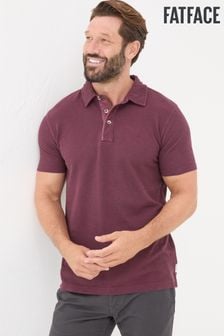 FatFace Burgundy Red Organic Cotton Fine Stripe Polo Shirt (E50353) | kr740