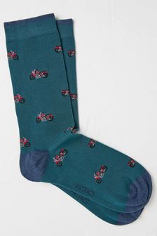 FatFace Blue Motorbike Men's Socks 1 Pack (E50444) | $15