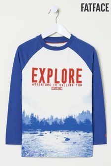 FatFace Blue Explore Graphic T Shirt (E50627) | $20