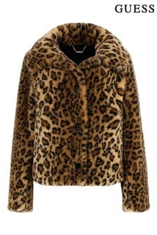 Guess leopard print jacket on sale