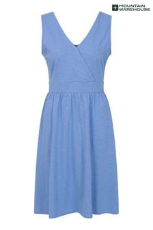 Mountain Warehouse Blue Womens Newquay Sleeveless 100% Cotton Dress (E52262) | $63