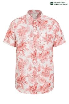 Mountain Warehouse Orange Tropical Printed Mens Short Sleeved Shirt (E52351) | €41