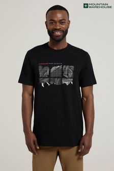 Mountain Warehouse Black Mens Cotton Lightweight T-Shirt (E52420) | 140 SAR