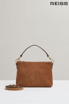 Reiss Tan Brompton Leather and Suede Double-Strap Bag (E53250) | €211