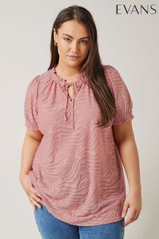 Women s Evans Pink Short Sleeve V Neck Tops Next Luxembourg