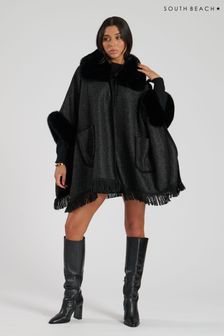 South Beach Faux Fur Poncho (E53381) | ‏246 ‏₪