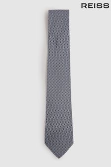 Reiss Navy Orta Silk Chain Pattern Tie (E53452) | KWD41