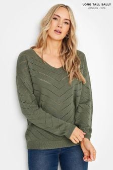 Long Tall Sally Chevron Pointelle Jumper (E53505) | €40