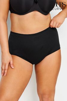 Yours Curve Black Stretch Full Briefs 5 Pack (E53688) | $35