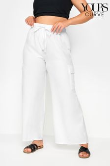 Natural - Pantaloni cargo din in Yours Curve Look (E53696) | 185 LEI