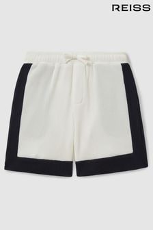 Reiss Pico Colourblock Plisse Drawstring Shorts (E54505) | ‏262 ‏₪