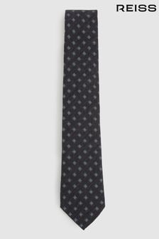 Reiss Charcoal Rimini Wool Silk Foulard Textured Tie (E55273) | ￥13,640