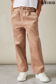 Reiss Camel Samantha Senior Corduroy Paper Bag Trousers (E55276) | ￥11,760