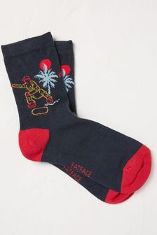 FatFace Navy & Red Skate Kids' Socks 1 Pack (E56364) | kr80