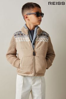 Reiss Kingsway Hybrid Knit And Quilt Funnel Neck Jacket (E57267) | 101 €