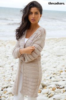 Longline cotton cardigan sale