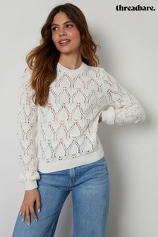 Threadbare Crew Neck Crochet Knit Jumper (E58071) | 165 zł