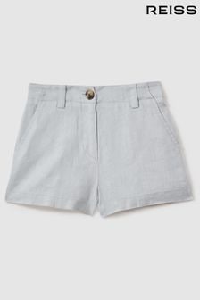 Reiss Blue Dani Teen Linen Loose Fit Shorts (E58994) | $68