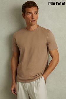 Reiss Camel Bless Cotton Crew Neck T-Shirt (E60746) | $68