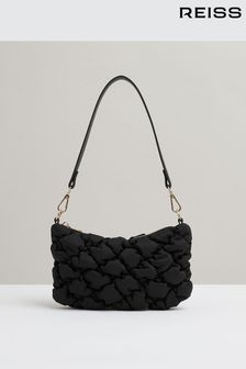 Reiss Black Ellie Quilted Shoulder Bag (E60875) | €151