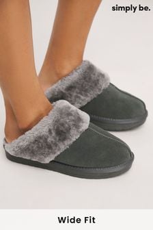 Extra wide mule slippers on sale